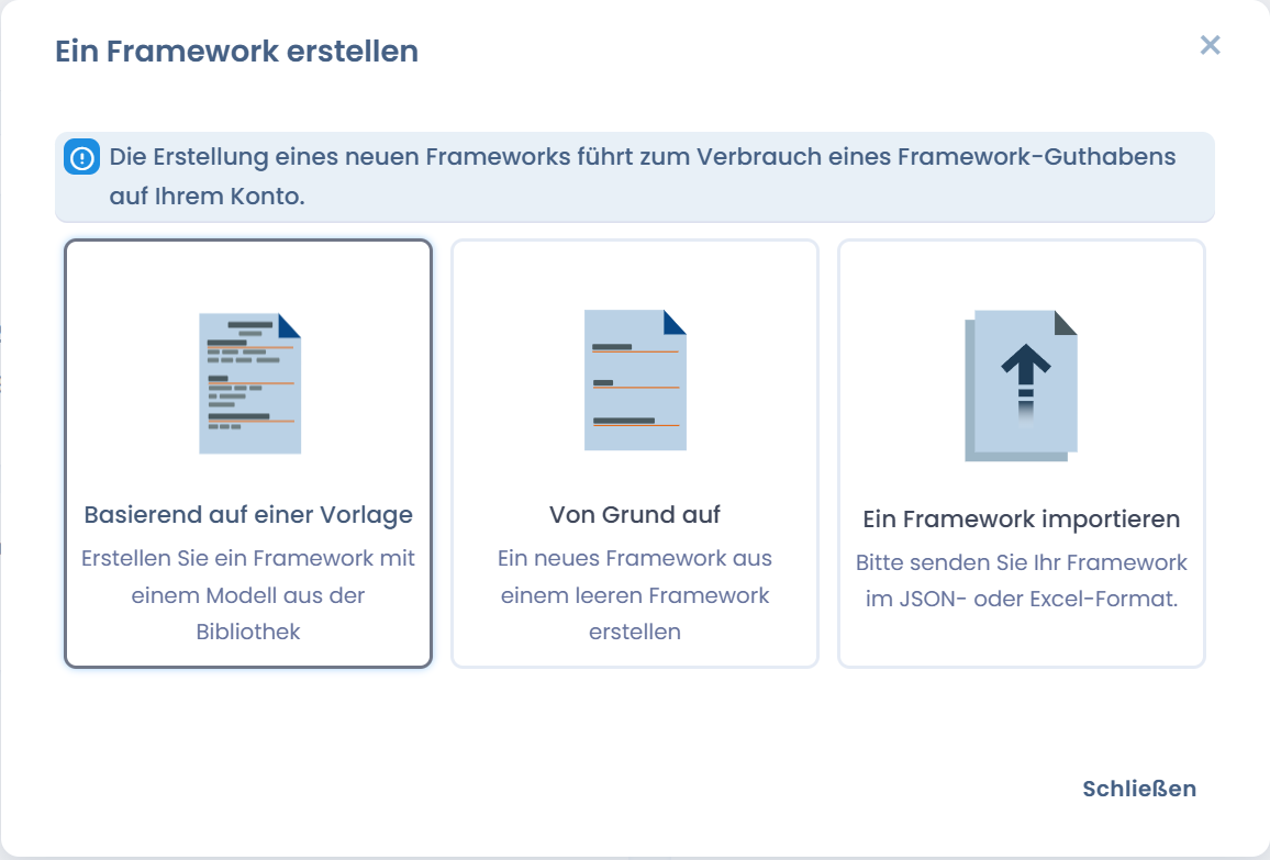 create framework options